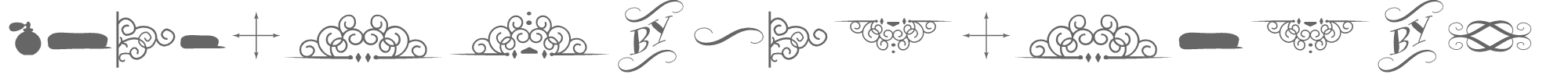 Sample characters Bergamot Ornaments Font